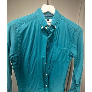 TOPMAN Teal Oxford Button Down Shirt Small